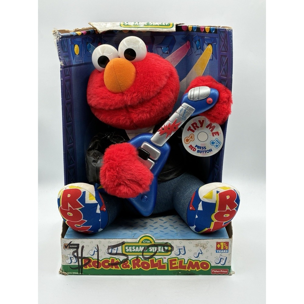 1998 Rock and Roll Elmo Fisher Price Sesame Street Vintage Toy Original Box